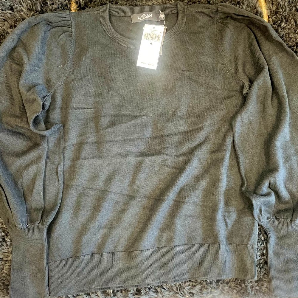 Black Polo long sleeve with ruffle shoulder